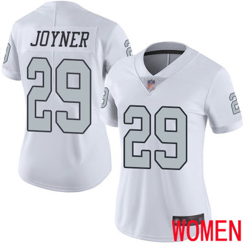 Oakland Raiders Limited White Women Lamarcus Joyner Jersey NFL Football #29 Rush Vapor Jersey->women nfl jersey->Women Jersey